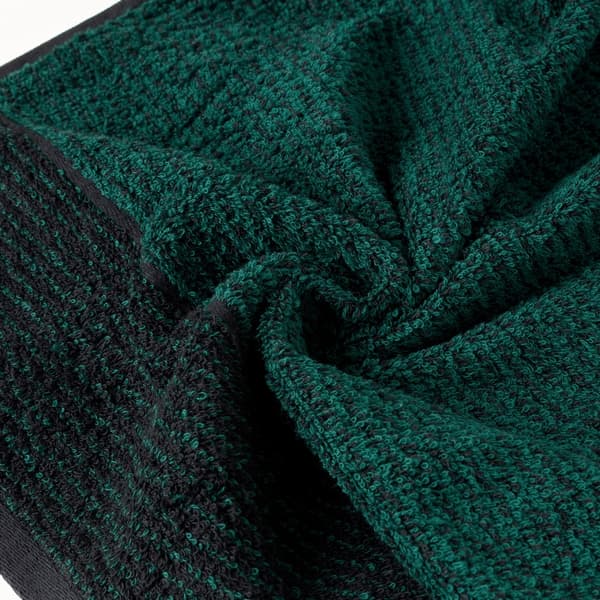 Leon håndklæde 70x140, sort turkis med jacquardstribet frottémønster 500g/m2 Eurofirany