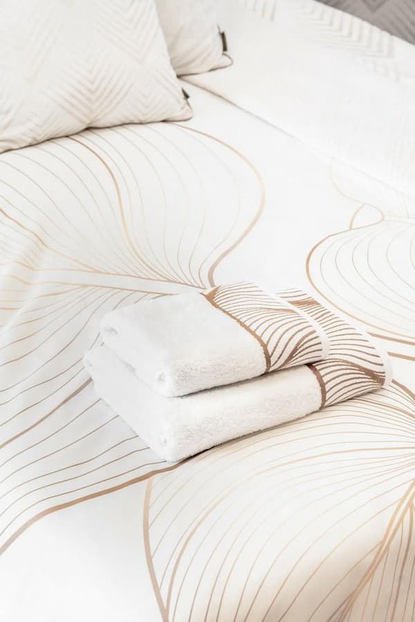 Håndklæde 50x90 Blanca 3 hvide blade 500g/2 frotté Limited Collection Eurofirany