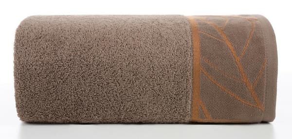 Håndklæde 70x140 Alisma 2 lysebrune blade 500g/m2 frotté Limited Collection Eurofirany