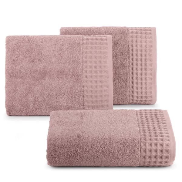 Avinion håndklæde 70x140, lilla frotté med dekorativ kant med vaffelmønster, 500 g/m2 Terra Collection Eurofirany