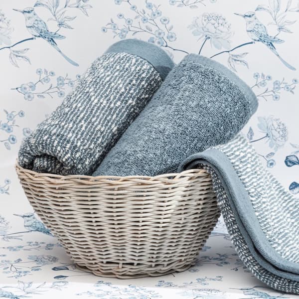 Palermo håndklæde 70x140 blå frotté med boucle effekt 530 g/m2 Terra Collection Eurofirany