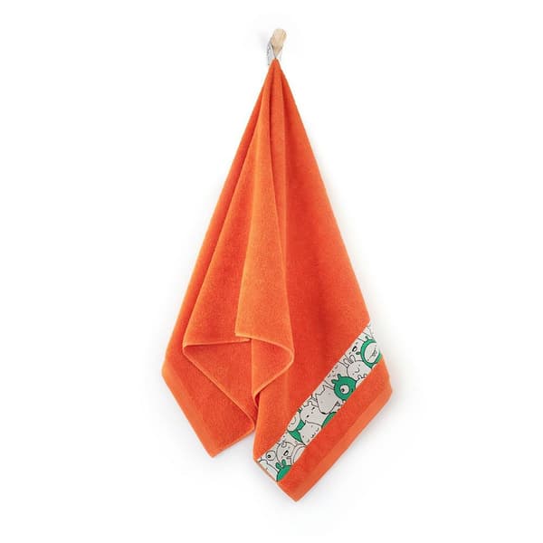 Håndklæde 70x130 Slames animals Orange-K17-5195 orange frotté bomuld børnehåndklæde