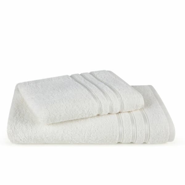 Set med 2 Loca handdukar, vit frottépresent, 480g/m2 Eurofirany