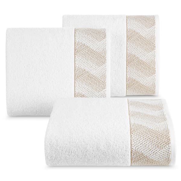 Håndklæde 70x140 Blanca 12 hvidguld geometri 500g/2 frotté Limited Collection Eurofirany