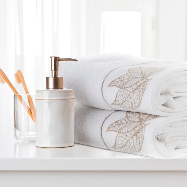 Handduk 70x140 Blanca 8 vitguld blad 500g/2 frotté Limited Collection Eurofirany