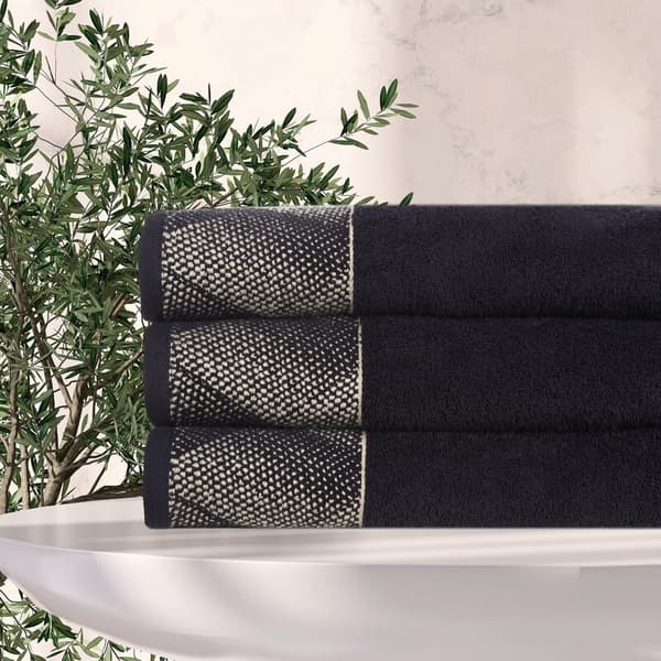 Håndklæde 70x140 Victoria 12 sort guld geometri 500g/2 frotté Limited Collection Eurofirany
