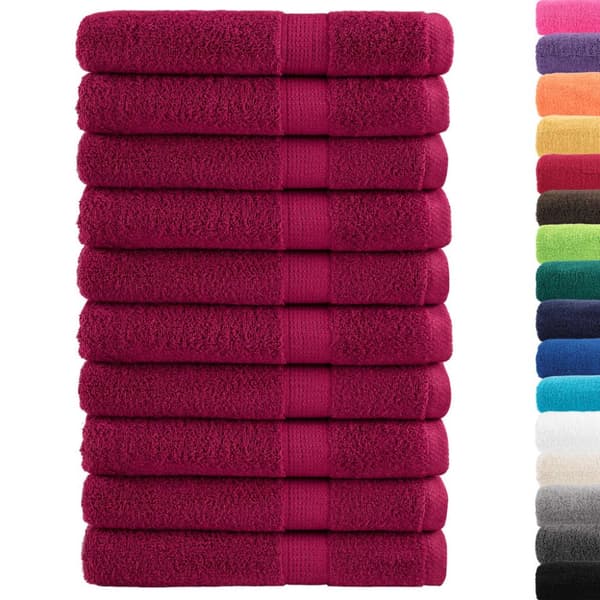 håndklæder SOLUND 10 stk. Premium 100x200 cm 600 g/m2 bordeaux