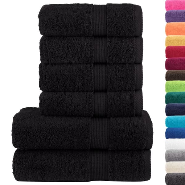 håndklæder 6 stk. Premium SOLUND 600 g/m2 sort