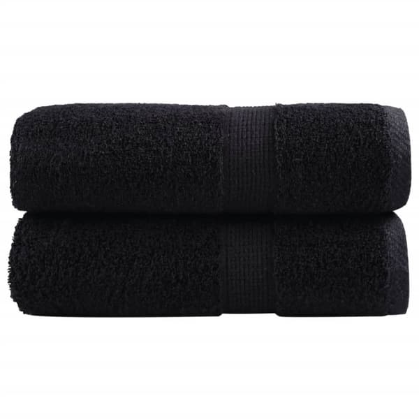 Premium gästhanddukar 2 st svart 30x50 cm 600 gsm 100% bomull