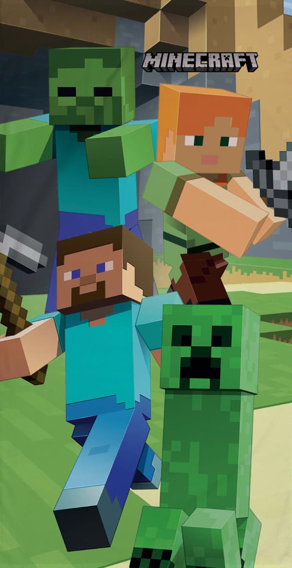 Minecraft Badhandduk - 70x140 cm