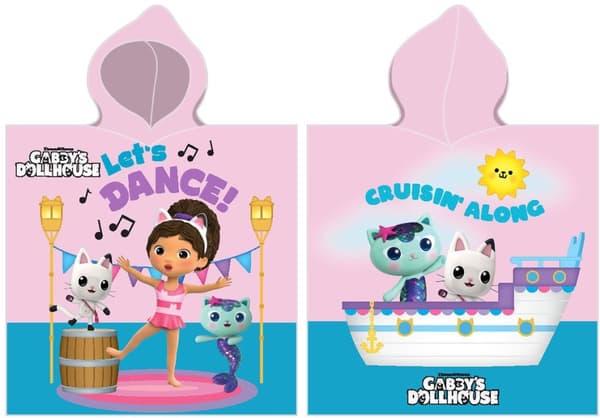 Gabby's Dollhouse Poncho badhandduk med huva - 100 procent bomull