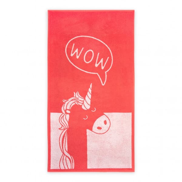 Unicorn håndklæde 70x130 pink