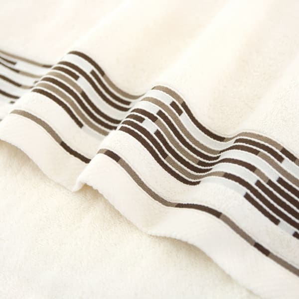 Grafik håndklæde 70x140 beige