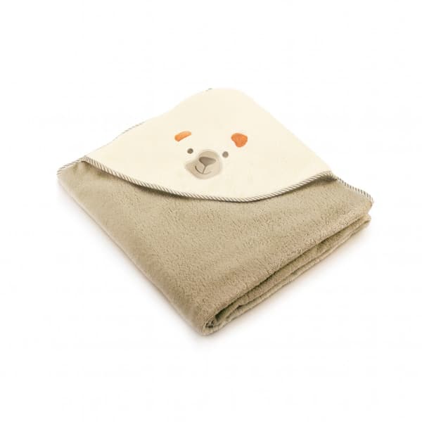 Bamsehåndklæde med hætte, 90x90, beige