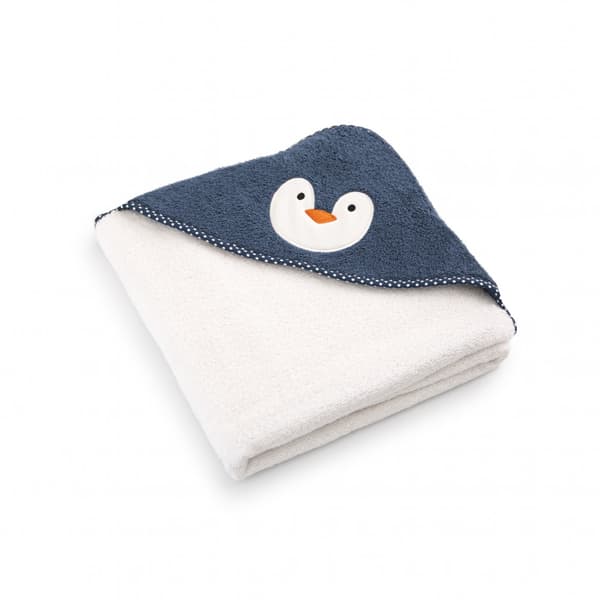 Pingviinipyyhe hupulla, 90x90, beige