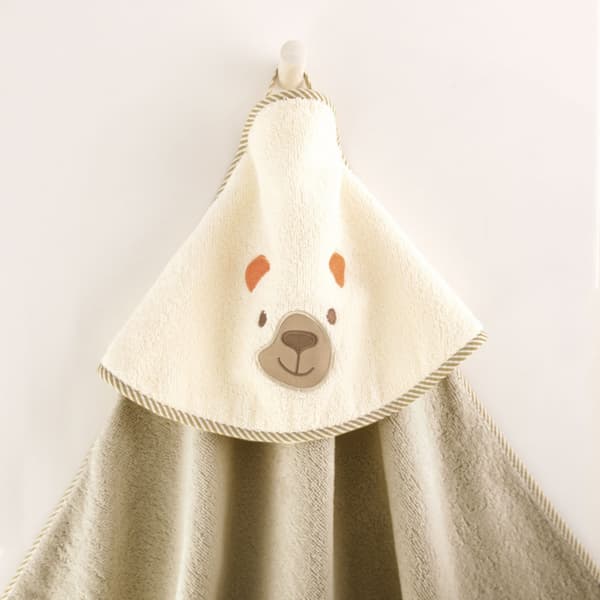 Nallepyyhe hupulla, 90x90, beige