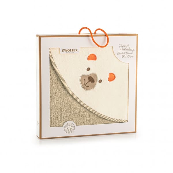 Nallepyyhe hupulla, 90x90, beige