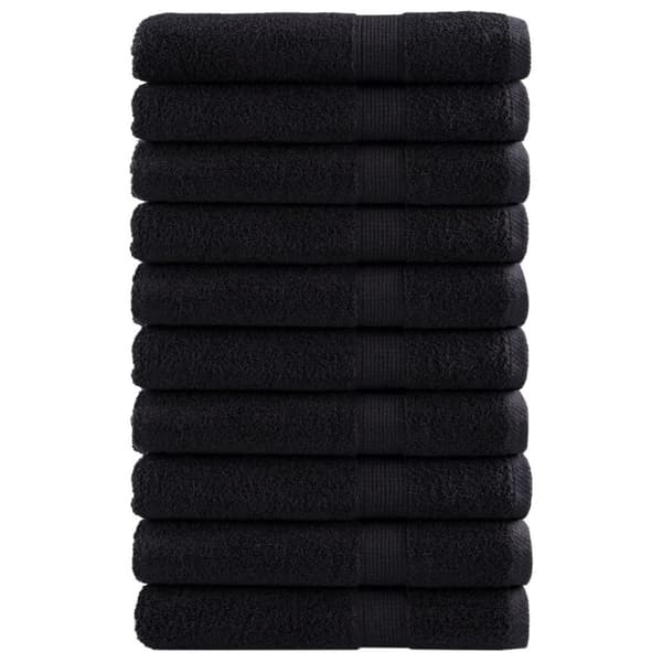 Premium handdukar SOLUND 10 st svart 100x200 cm 600 gsm