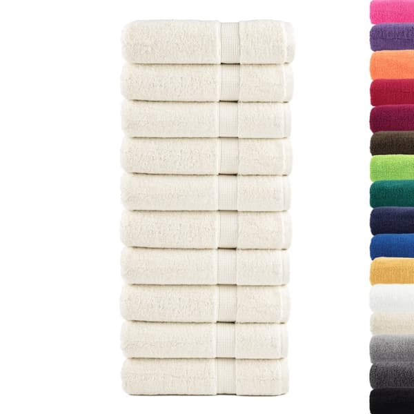 Premium badhanddukar SOLUND 10 st gräddvit 70x140 cm 600 gsm