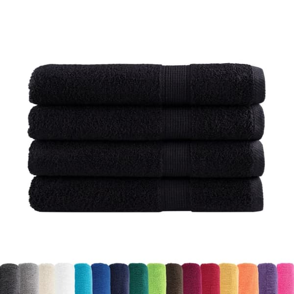 Premium handdukar SOLUND 4 st svart 100x200 cm 600 gsm