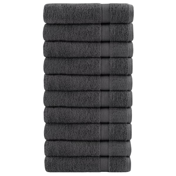 Premium handdukar SOLUND 10 st antracit 50x100cm 600gsm