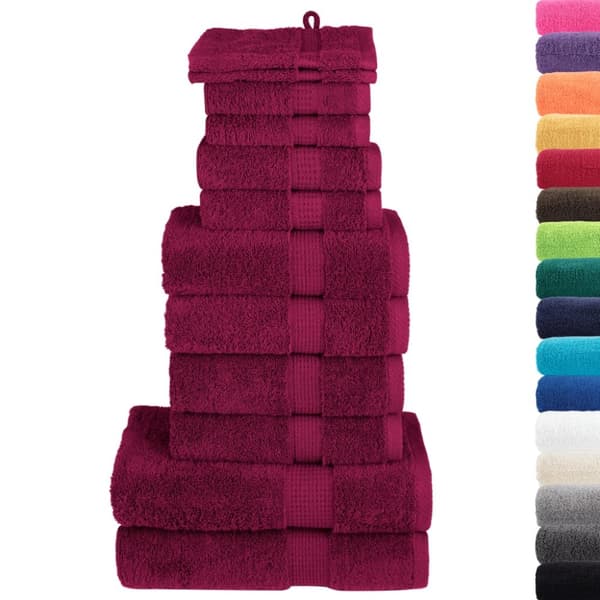 Premium handdukar 12 st SOLUND vinröd 600 gsm