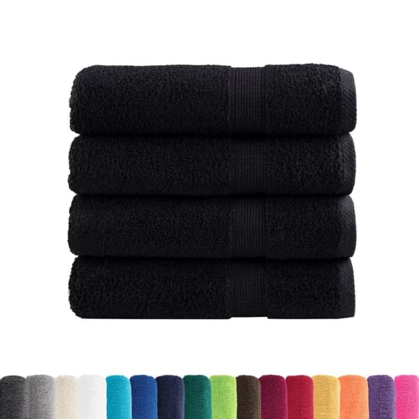 Premium badhanddukar SOLUND 4 st svart 70x140 cm 600 gsm