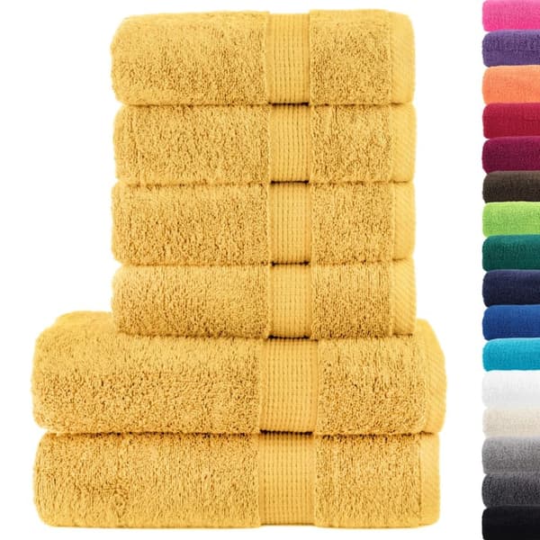 Premium handdukar 6 st SOLUND guld 600 gsm