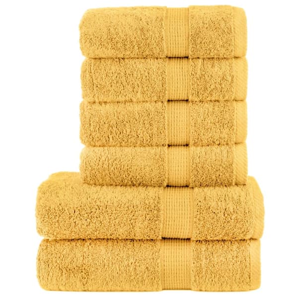 Premium handdukar 6 st SOLUND guld 600 gsm