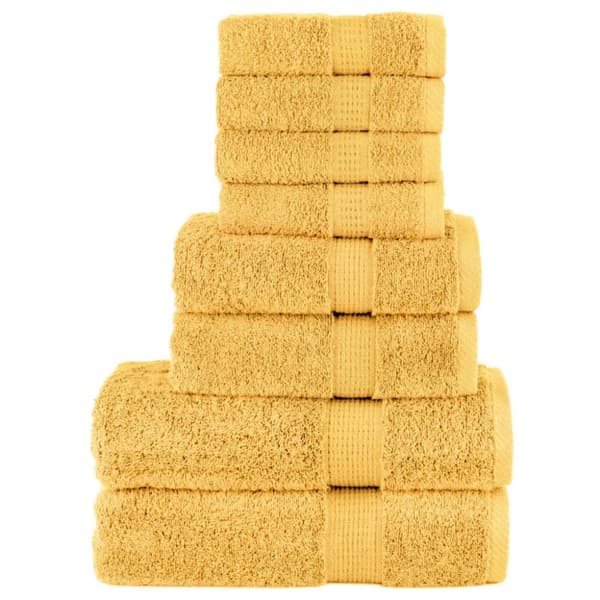 Premium handdukar 8 st SOLUND guld 600 gsm