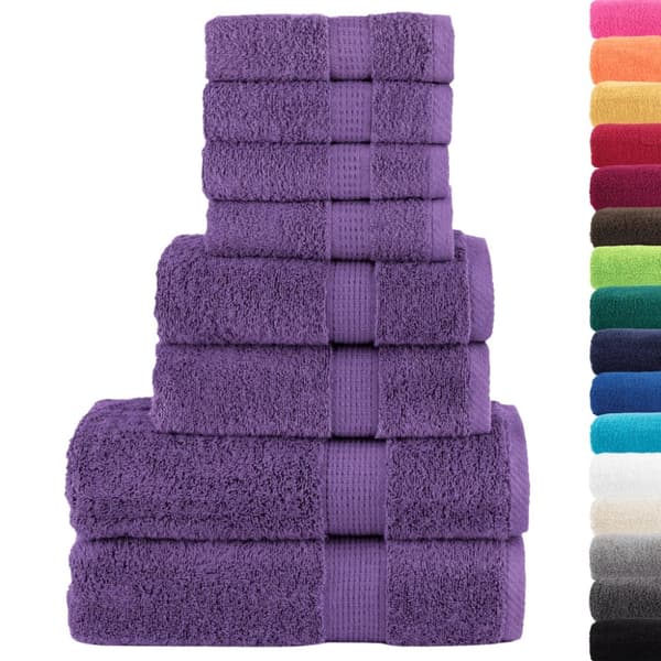 Premium handdukar 8 st SOLUND lila 600 gsm