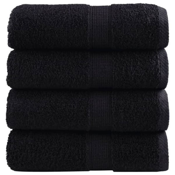 Premium gästhanddukar SOLUND 4 st svart 30x50 cm 600 gsm