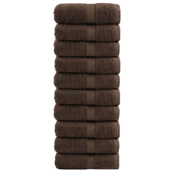 Premium gästhanddukar SOLUND 10 st brun 30x30cm 600gsm