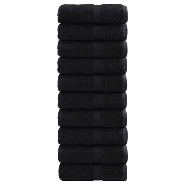 Premium gästhanddukar SOLUND 10 st svart 30x50 cm 600 gsm