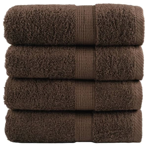 Premium gästhanddukar SOLUND 4 st brun 30x50cm 600gsm