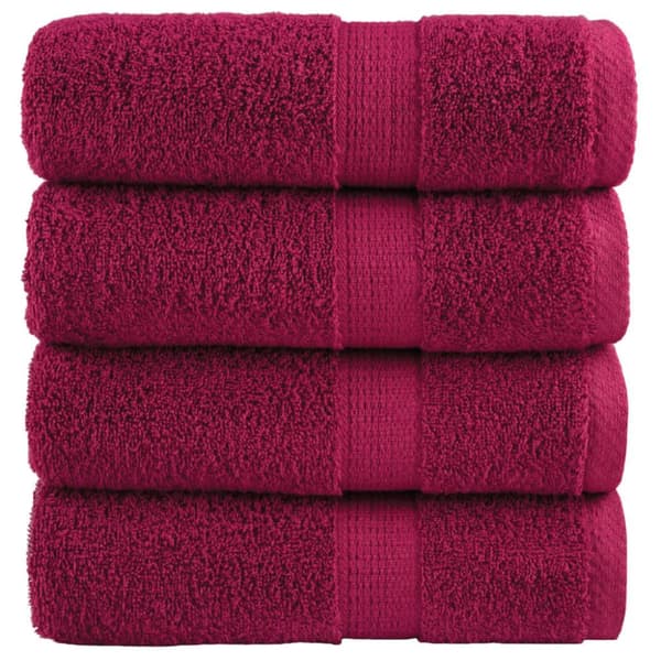 Premium gästhanddukar SOLUND 4 st vinröd 30x30cm 600gsm
