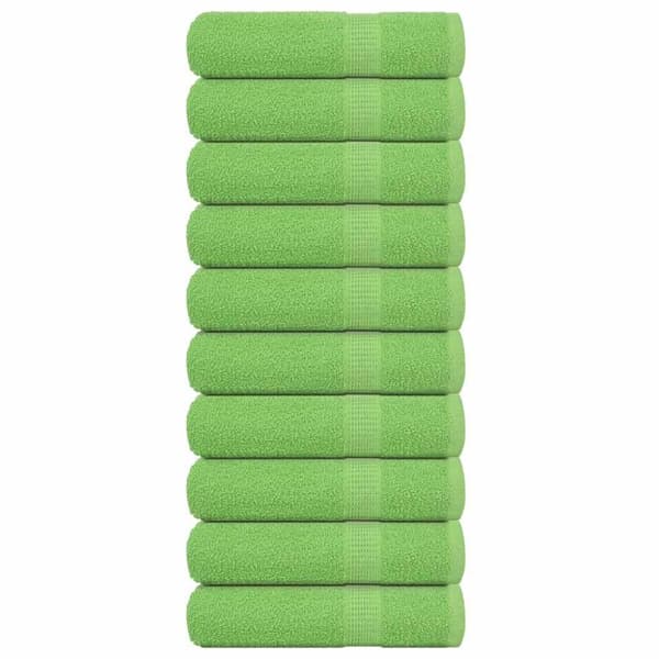 Handdukar 10 st äppelgrön 50x100 cm 360 gsm 100% bomull