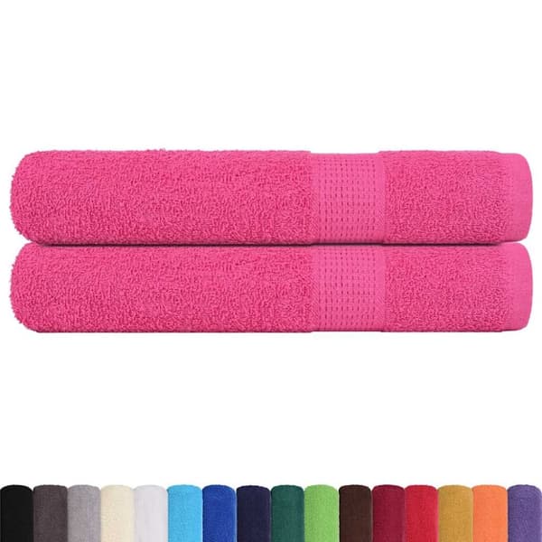 saunahåndklæder 2 stk. 80x200 cm 360g/m2 100 % bomuld lyserød