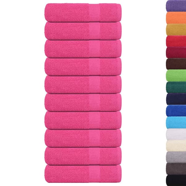 håndklæder 10 stk. 50x100 cm 360 g/m2 100 % bomuld lyserød