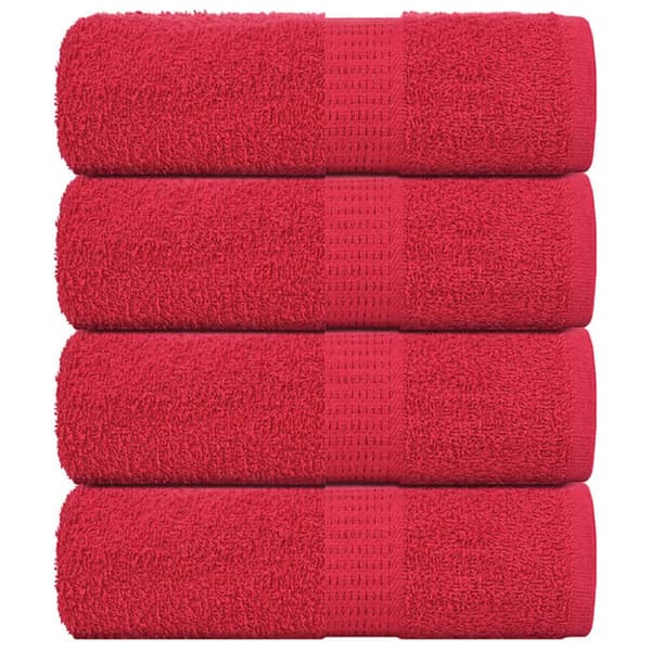 Tvålhanddukar 4 st röd 30x30 cm 360 gsm 100% bomull