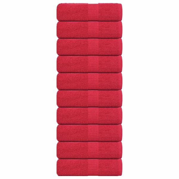 Gästhanddukar 10 st röd 30x50 cm 360 gsm 100% bomull