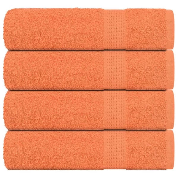 Duschhanddukar 4 st orange 70x140 cm 360 gsm 100% bomull