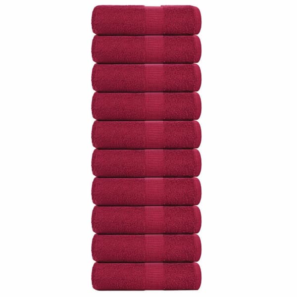 Gästhanddukar 10 st vinröd 30x50 cm 360 gsm 100% bomull