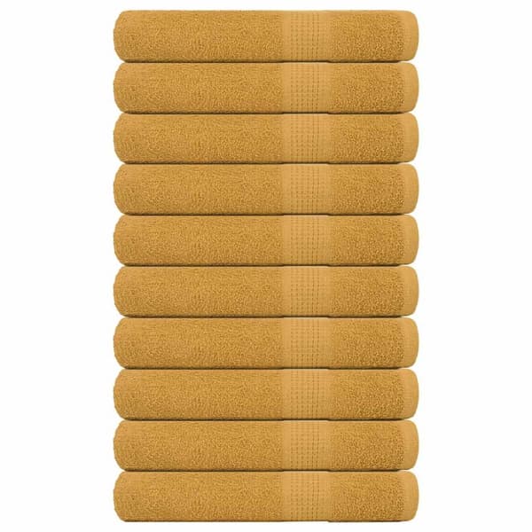 Bastuhanddukar 10 st guld 80x200 cm 360 gsm 100% bomull