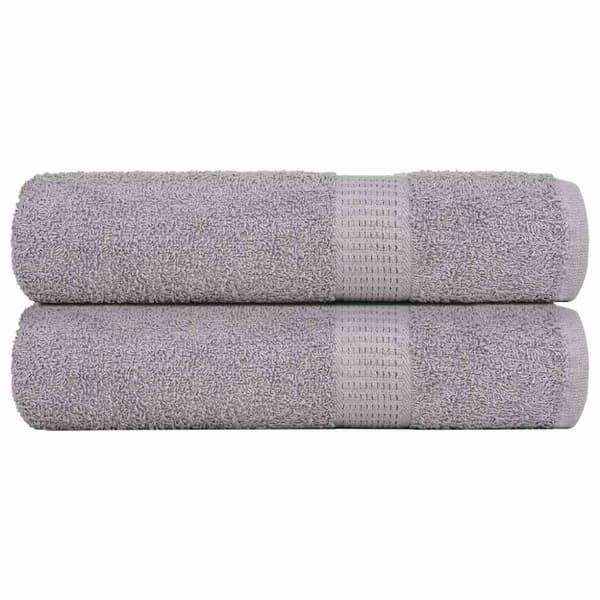 Duschhanddukar 2 st grå 70x140 cm 360 gsm 100% bomull