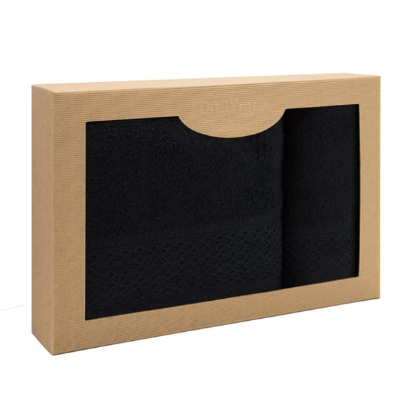 Handduk D Bomull 100 % Solano Svart (P) 50x90+70x140 set