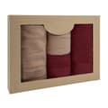 Miniatyrbillede 1 af 9: Håndklæde D Bomuld 100% Solano Beige + Bourgogne (P) 2x50x90+2x70x140 sæt