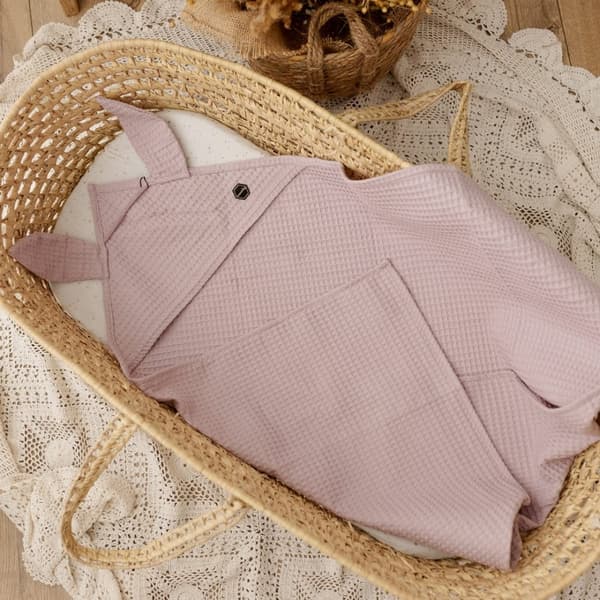 Våffelhandduk med huva | Dirty Pink 75x75cm