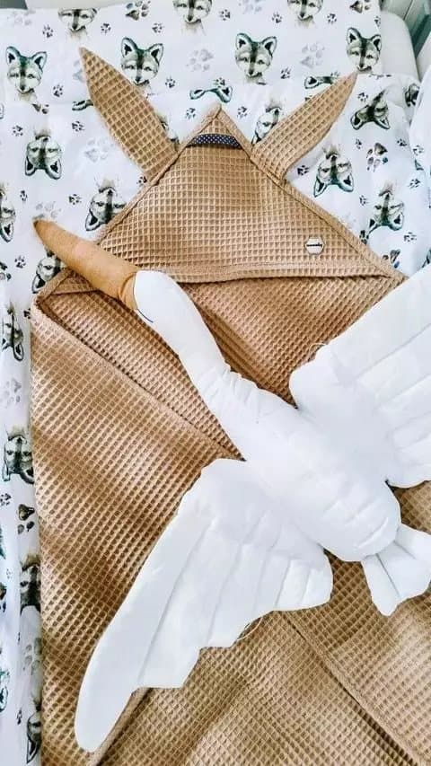 Vohvelipyyhe hupulla | Karamelli 75x75cm