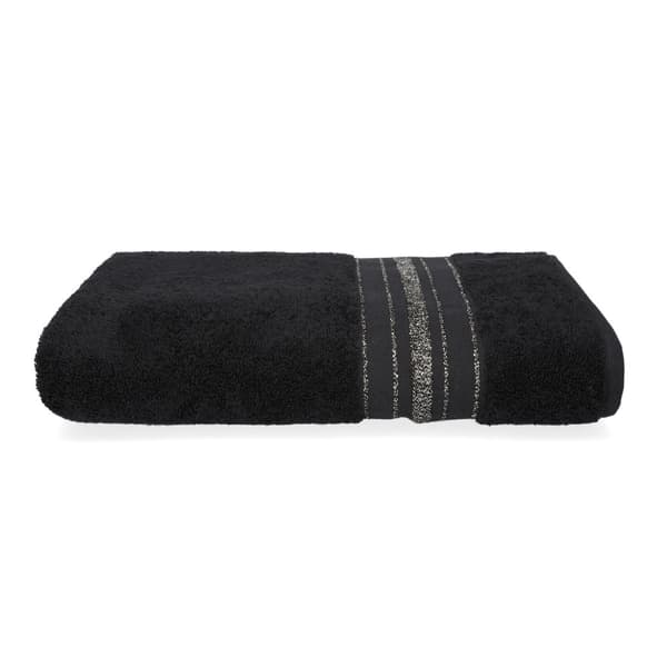 Pyyhe | DUKE | puuvilla musta lurex raidoilla | 70x130cm | 926086